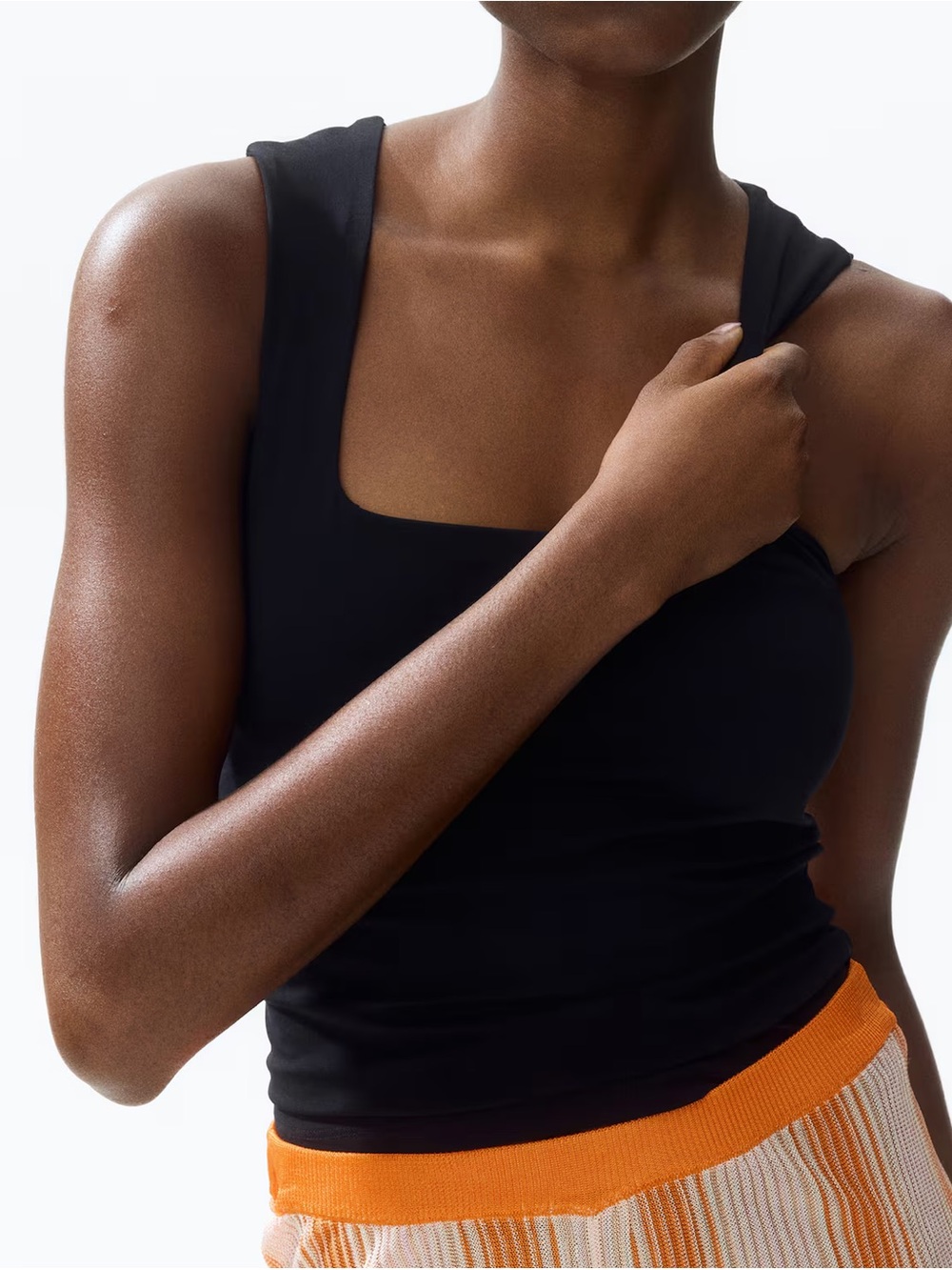 NWT H&M Black Square Neck Tank Top